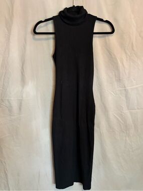 Zara Black Sleeveless Turtleneck Maxi Dress